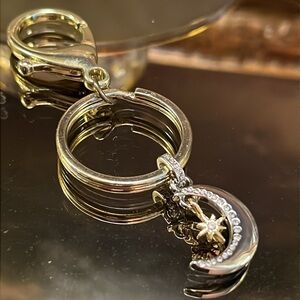 Mixed Metal Sun and Moon Lobster Clasp Key Chain